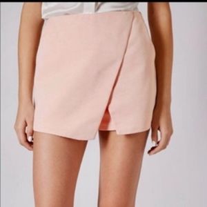 Topshop Shiny Taupe Asymmetrical Shorts - Size 4